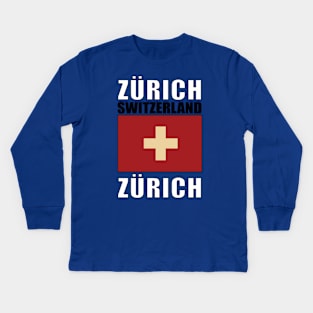Flag of Switzerland Kids Long Sleeve T-Shirt